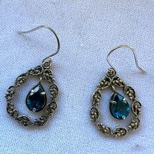 London blue/sterling earrings
